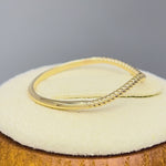 Solid 14K Yellow Gold Curved Rope Ring