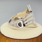 Sterling Silver Crooked White Lab Opal Ring