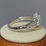 Sterling Silver Plumeria Flower CZ Ring