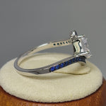 Sterling Silver Princess-Cut Blue CZ Ring