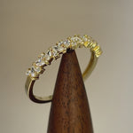 Solid 14K Yellow Gold Cluster Marquise & Round Clear CZ Ring