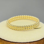 Solid 14K Yellow Gold Stacked Bead Ring