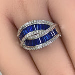 Sterling Silver Blue CZ Band Ring