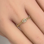 Solid 14K Yellow Gold Evil Eye Diamond Ring