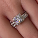 Sterling Silver Princess-Cut CZ 2-Piece Engagement Ring