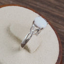 Sterling Silver White Lab-Opal Ring