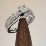 Sterling Silver Round Engagement Set Clear CZ Ring