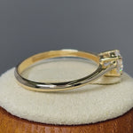 Solid 14K Yellow Gold Solitaire Round Cut CZ Engagement Ring