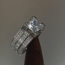 Sterling Silver Princess-Cut 2-Piece CZ Engagement Ring