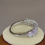 Sterling Silver Pear-shape Iridescent Rainbow CZ Ring