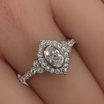 Sterling Silver Victorian Oval CZ Engagement Ring