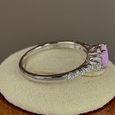 Sterling Silver Enchanted Oval Pink Lab Opal CZ Ring