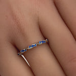Sterling Silver Dainty Blue CZ Ring