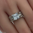 Sterling Silver Princess-Cut 2-Piece CZ Engagement Ring
