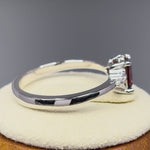 Sterling Silver Precious Emerald Cut Dark Garnet CZ Ring