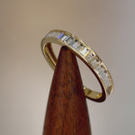 Solid 14K Yellow Gold Baguette CZ Band Ring