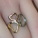 Sterling Silver 3-tone Heart Ring