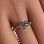 Sterling Silver Solitaire CZ Engagement Ring