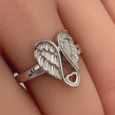 Sterling Silver Angel Wings Ring