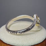 Solid 14K Yellow Gold & Sterling Silver "You Are My Sunshine, My Only Sunshine" Ring