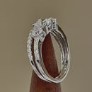 Sterling Silver CZ Engagement Set Ring