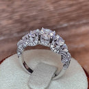 Sterling Silver 7-Stone CZ Engagement Ring
