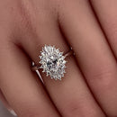 Sterling Silver Oval Halo CZ Engagement Ring