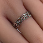 Sterling Silver Floral Band Ring