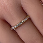 Solid 14K Yellow Gold Half Eternity Clear CZ Ring