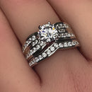 Sterling Silver 2-piece Engagement Set CZ Ring