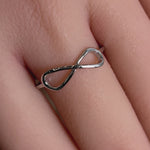 Solid 14K White Gold Infinity Ring