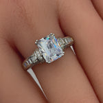 Sterling Silver Clear Emerald-Cut CZ Ring