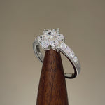 Sterling Silver Plumeria Flower CZ Ring