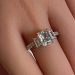 Sterling Silver 3 Stone CZ Engagement Ring
