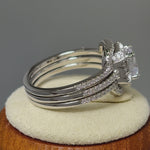 Sterling Silver Halo CZ 3-Piece Engagement Ring