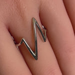 Sterling Silver Heartbeat Ring