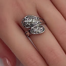 Sterling Silver Flower Spoon Ring