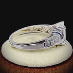 Sterling Silver Emerald-Cut Blue CZ Ring