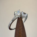 Sterling Silver Double Heart Clear CZ Ring