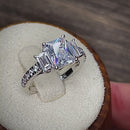 Sterling Silver 3 Stone CZ Engagement Ring