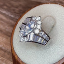 Sterling Silver Marquise CZ Engagement Ring