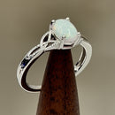 Sterling Silver White Lab-Opal Ring