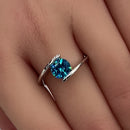 Sterling Silver Aqua Blue CZ Ring