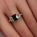Sterling Silver Emerald-tone CZ Ring