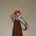 Sterling Silver Oval Champagne CZ Ring