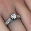 Sterling Silver Pave CZ Engagement Ring