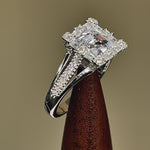 Sterling Silver Asscher-Cut CZ Engagement Ring