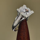 Sterling Silver Asscher-Cut CZ Engagement Ring