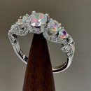 Sterling Silver Iridescent Rainbow CZ Ring