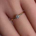 Solid 14K Yellow Gold Solitaire Round CZ Engagement Ring